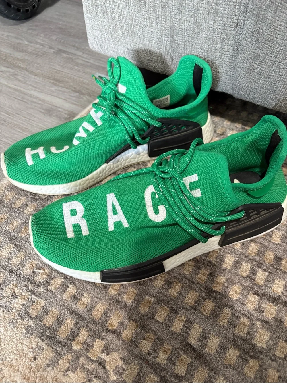 adidas Green Human Race RACE Knit Sneakers
